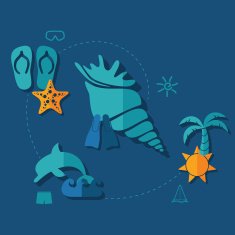 Set of summer tourism icons N101