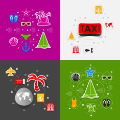 Set of summer tourism icons N102