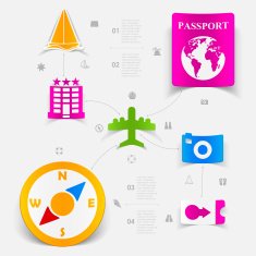 Set of summer tourism icons N105