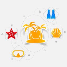 Set of summer tourism icons N108