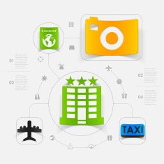 Set of summer tourism icons N117