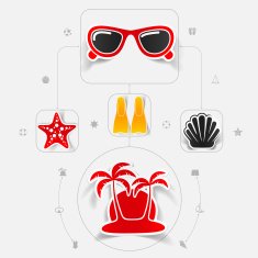 Set of summer tourism icons N122