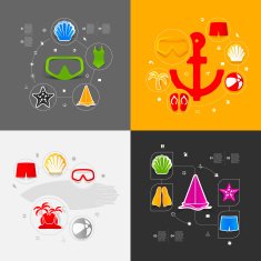 Set of summer tourism icons N123