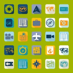 Set of summer tourism icons N131