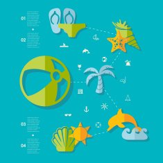Set of summer tourism icons N133