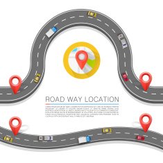 Paved path on the road Vector background N4