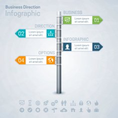 Business Direction Street Sign Infographic