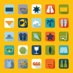 Set of summer tourism icons N139
