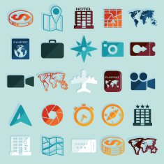 Set of summer tourism icons N140