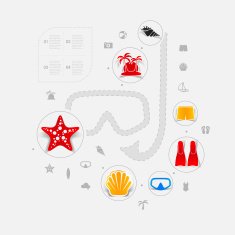 Set of summer tourism icons N153