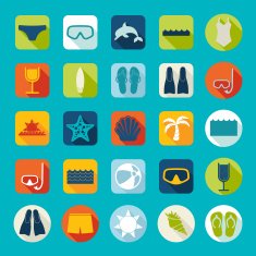Set of summer tourism icons N157