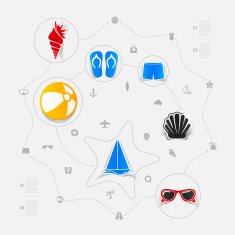 Set of summer tourism icons N161