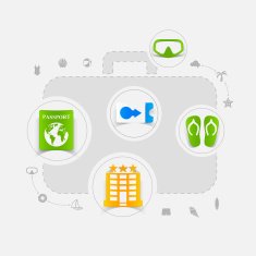 Set of summer tourism icons N164