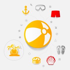 Set of summer tourism icons N181