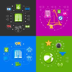 Set of summer tourism icons N185