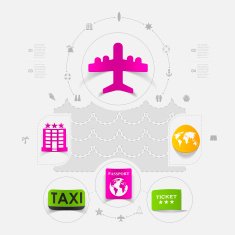 Set of summer tourism icons N189