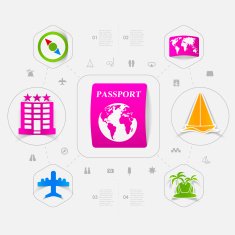 Set of summer tourism icons N192