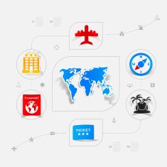 Set of summer tourism icons N199
