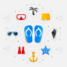 Set of summer tourism icons N203