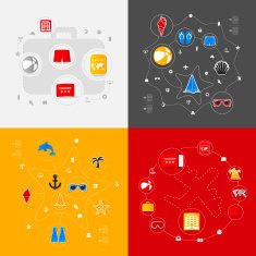 Set of summer tourism icons N206