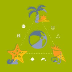 Set of summer tourism icons N210