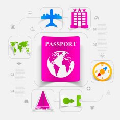 Set of summer tourism icons N225