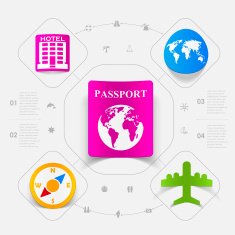 Set of summer tourism icons N233