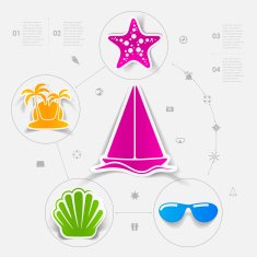 Set of summer tourism icons N237