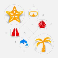 Set of summer tourism icons N257