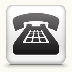 White Icon of a Black Telephone