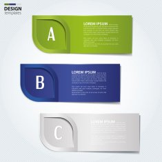 Set of paper banners bookmarks Modern design template