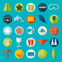 Set of summer tourism icons N264
