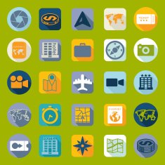 Set of summer tourism icons N265