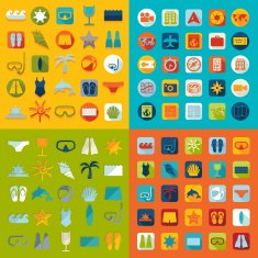 Set of summer tourism icons N281