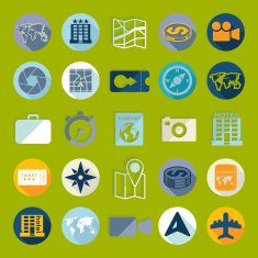 Set of summer tourism icons N283