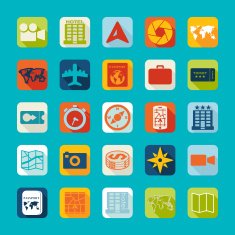 Set of summer tourism icons N286