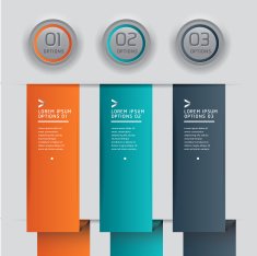 Modern infographics origami style step up options banner