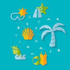 Set of summer tourism icons N290