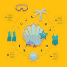 Set of summer tourism icons N292