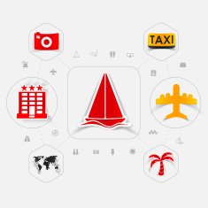 Set of summer tourism icons N304