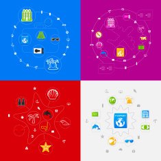 Set of summer tourism icons N311