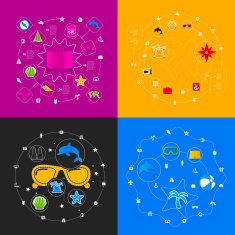Set of summer tourism icons N312