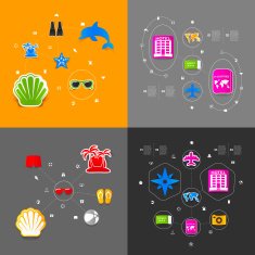 Set of summer tourism icons N316