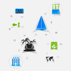 Set of summer tourism icons N319