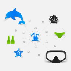 Set of summer tourism icons N321