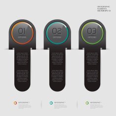 Modern black infographics banner N5