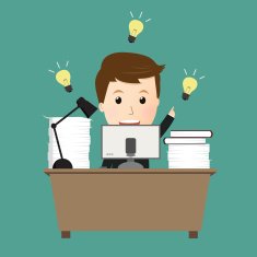 vector of business man work with great idea