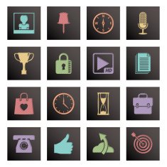 black square media icons N4