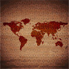 World map web icon flat design N2
