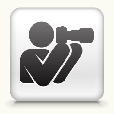 Square Button with Person Taking Photo